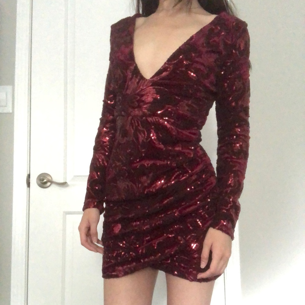 Akira Sequin and Velvet Dress